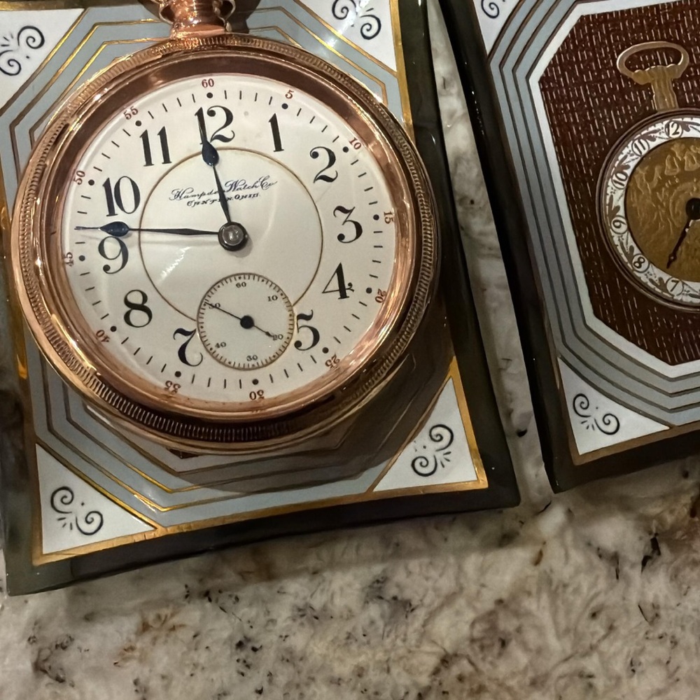 Elegant Vintage Hampden Watch Co. Pocket Watch w/ Display Case
